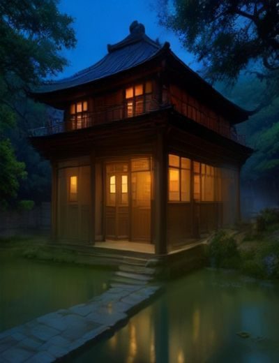 深紫色调的城市剪影，夜幕下的情感张力，契合少妇的诱惑的叙事基调